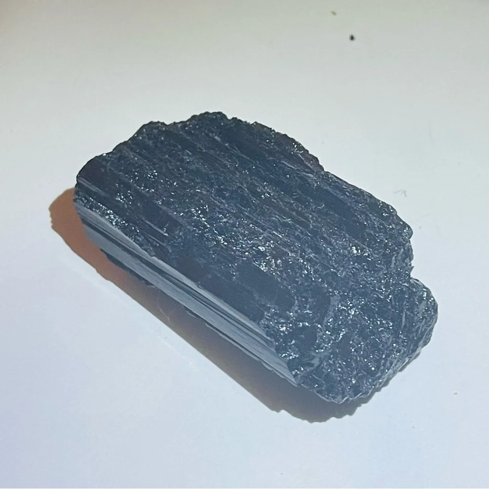 New Black Tourmaline Natural Crystal Free Form  Delicate Stone 34.5g